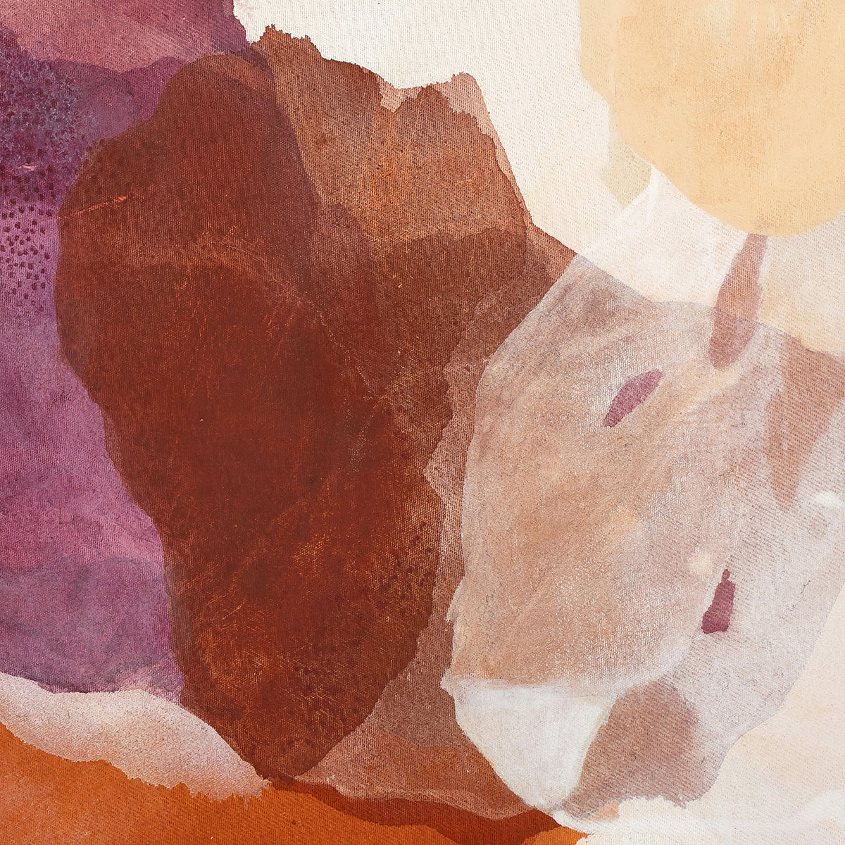 Caramel, soulful abstract art print on canvas, details. Ingeborg Andersson Art