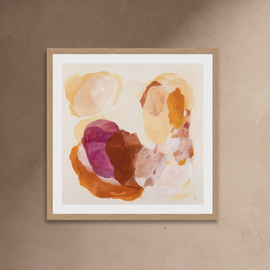 Soulful abstract art print on paper in a classic frame. Ingeborg Andersson Art