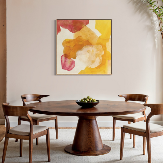 Landscape,abstract nature wall art print in a modern dining area, mid-century style. Ingeborg Andersson Art