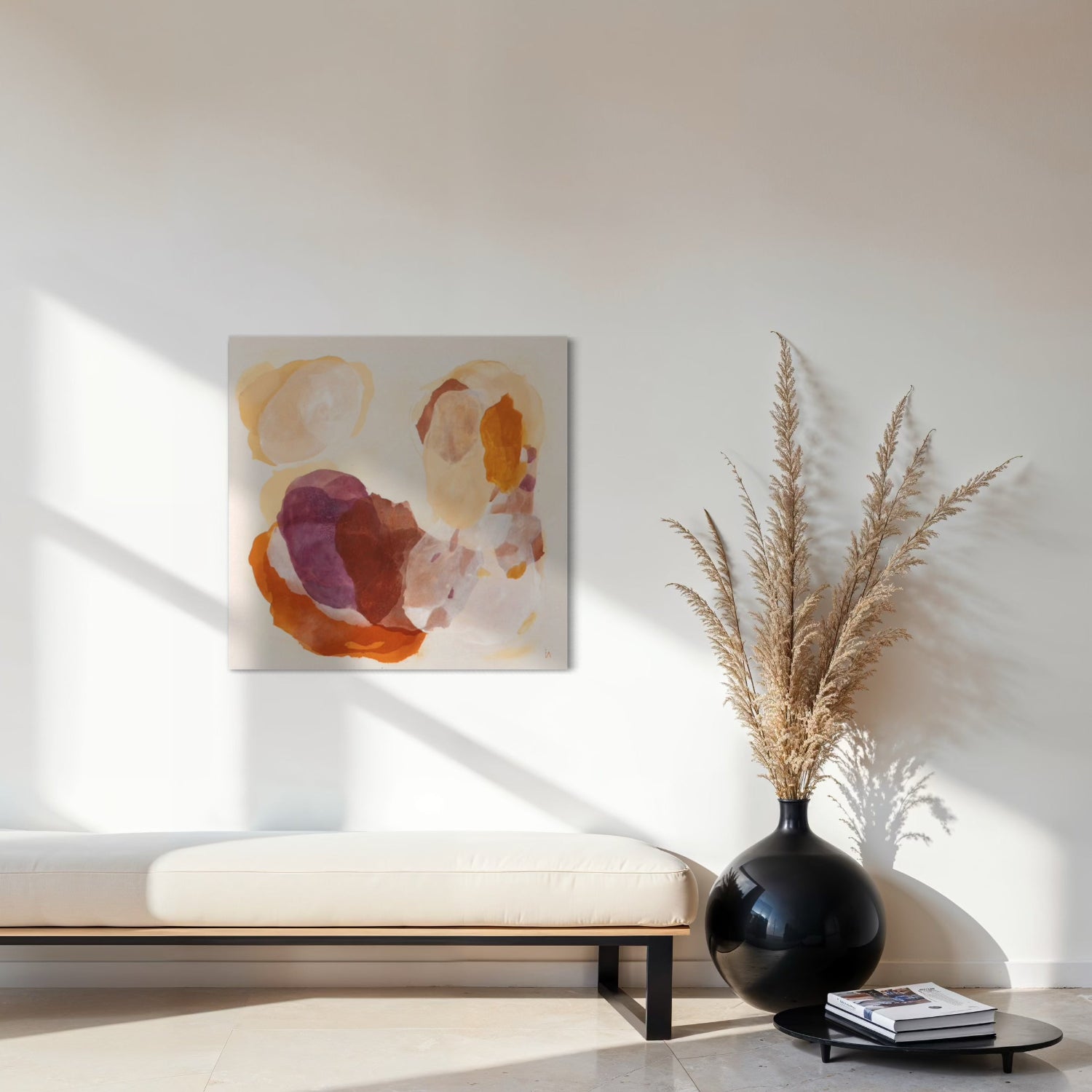 Caramel, soulful abstract art print on canvas, unframed. Ingeborg Andersson Art