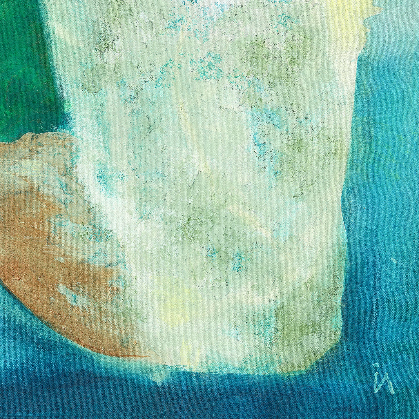 Gems, abstract coastal wall art print on canvas, details, close up. Ingeborg Andersson Art