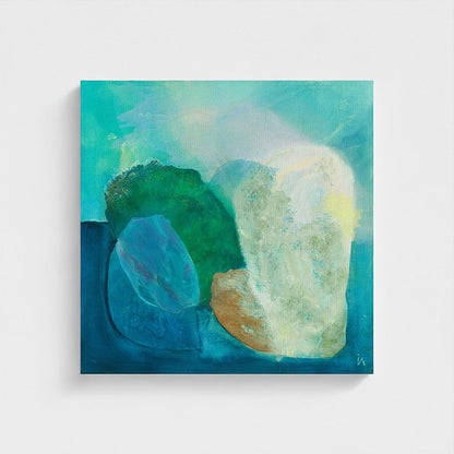 Gems, abstract coastal wall art print on canvas, no frame, close up. Ingeborg Andersson Art