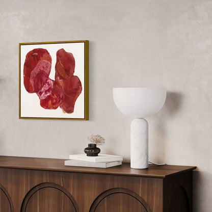 Golden Feather, a statement abstract art print with a floating frame. Ingeborg Andersson 