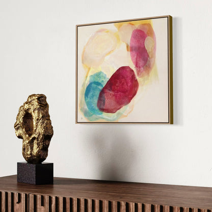 Minerals, earthy abstract art print on canvas, from the side.  Ingeborg Andersson Art
