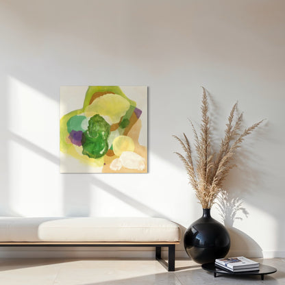 The Frog, organic abstract art print on stretched canvas. Ingeborg Andersson Art