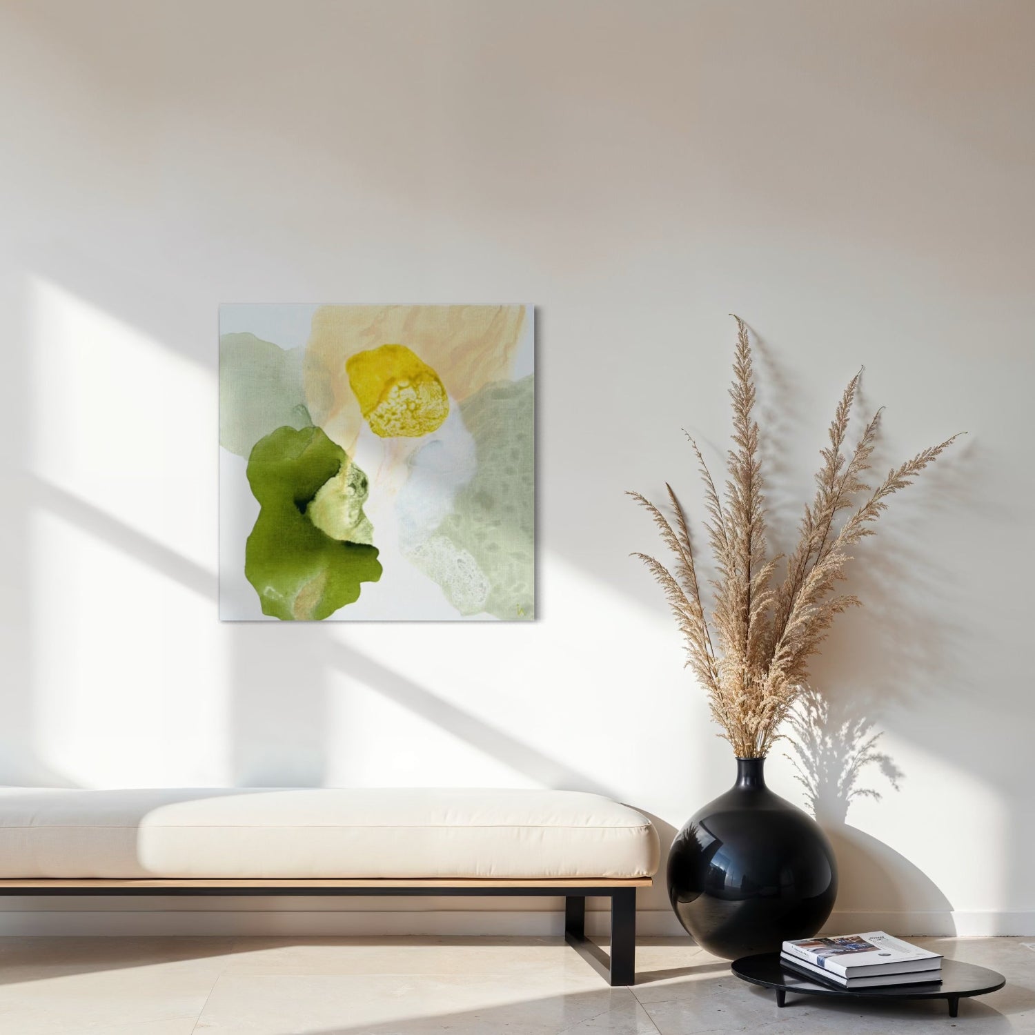 Yellow Diamond, modern abstract wall decor print, unframed. Ingeborg Andersson Art