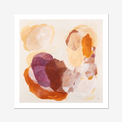 Soulful abstract art print on paper, unframed, close up. Ingeborg Andersson Art