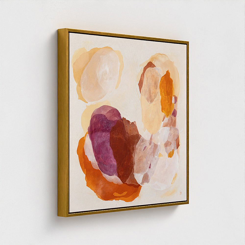 Caramel, soulful abstract art print on canvas, framed. Ingeborg Andersson Art