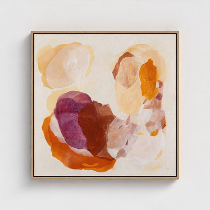 Caramel, soulful abstract art print on canvas, framed. Ingeborg Andersson Art