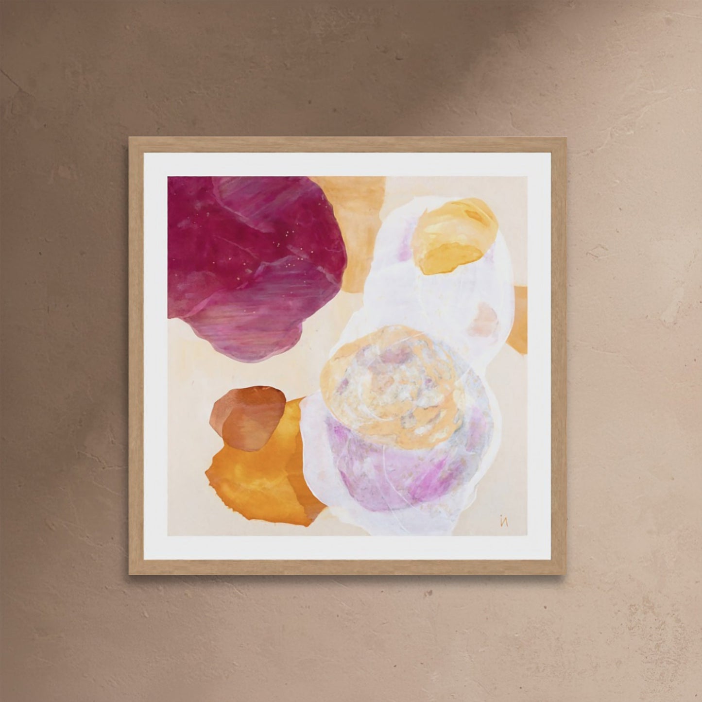 Cosmo, a serene abstract wall art print on paper in a classic frame. Ingeborg Andersson Art