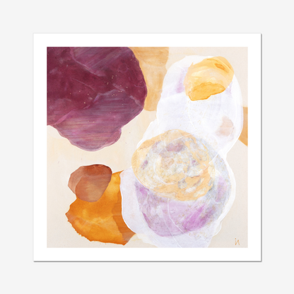 Serene abstract wall art print on paper, unframed. Close up.  Ingeborg Andersson Art