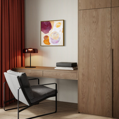 Cosmo, serene abstract wall art print in an office corner. Ingeborg Andersson Art