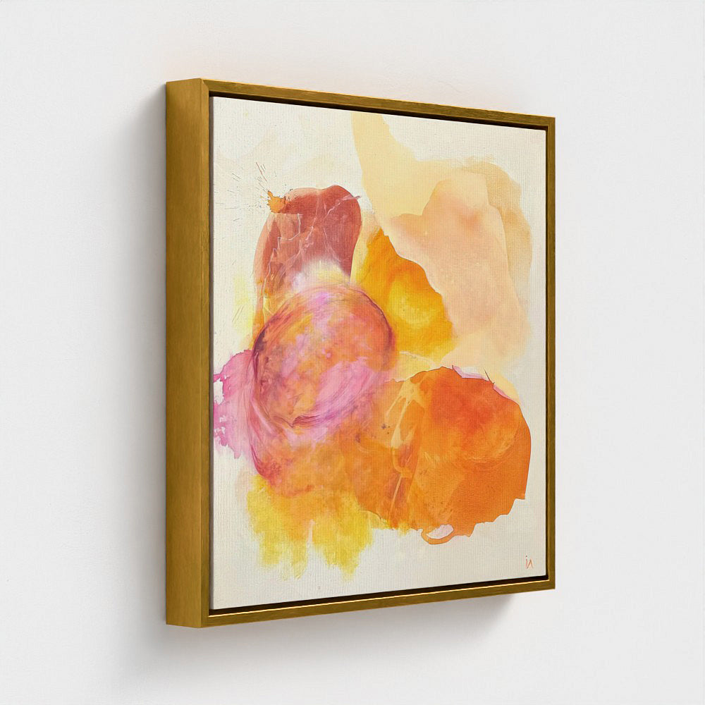 Happy Grape, a colorful abstract wall art print, from the side.  Ingeborg Andersson Art