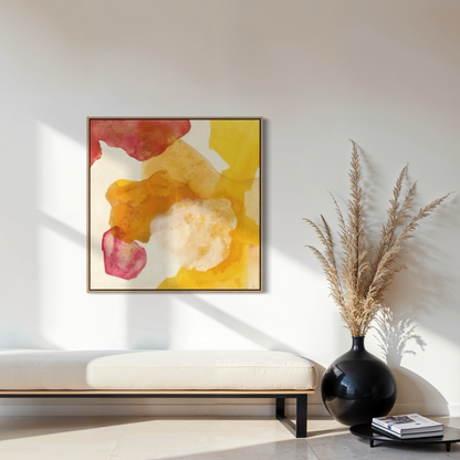 Landscape, abstract nature wall art print natural frame. Ingeborg Andersson Art