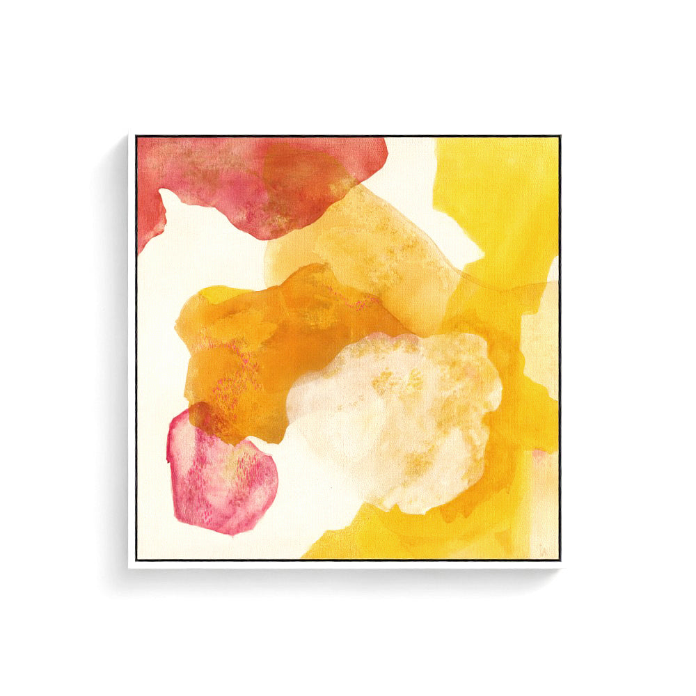 Landscape, abstract nature wall art print on canvas, white frame. Ingeborg Andersson Art