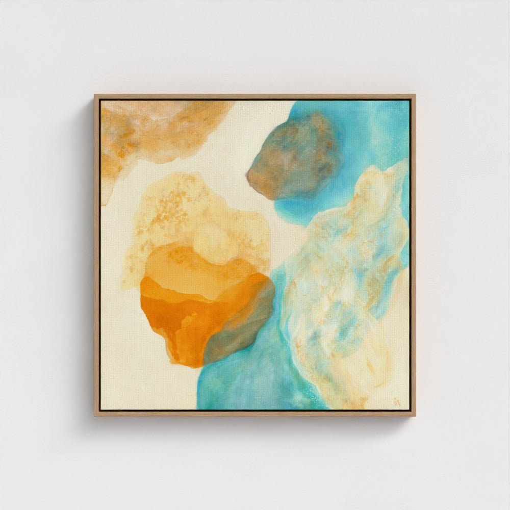 Magic Bird, nature inspired abstract art print on canvas, front. Ingeborg Andersson Art 