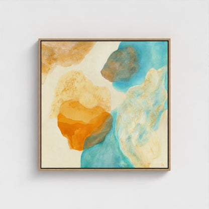 Magic Bird, nature inspired abstract art print on canvas, front. Ingeborg Andersson Art 