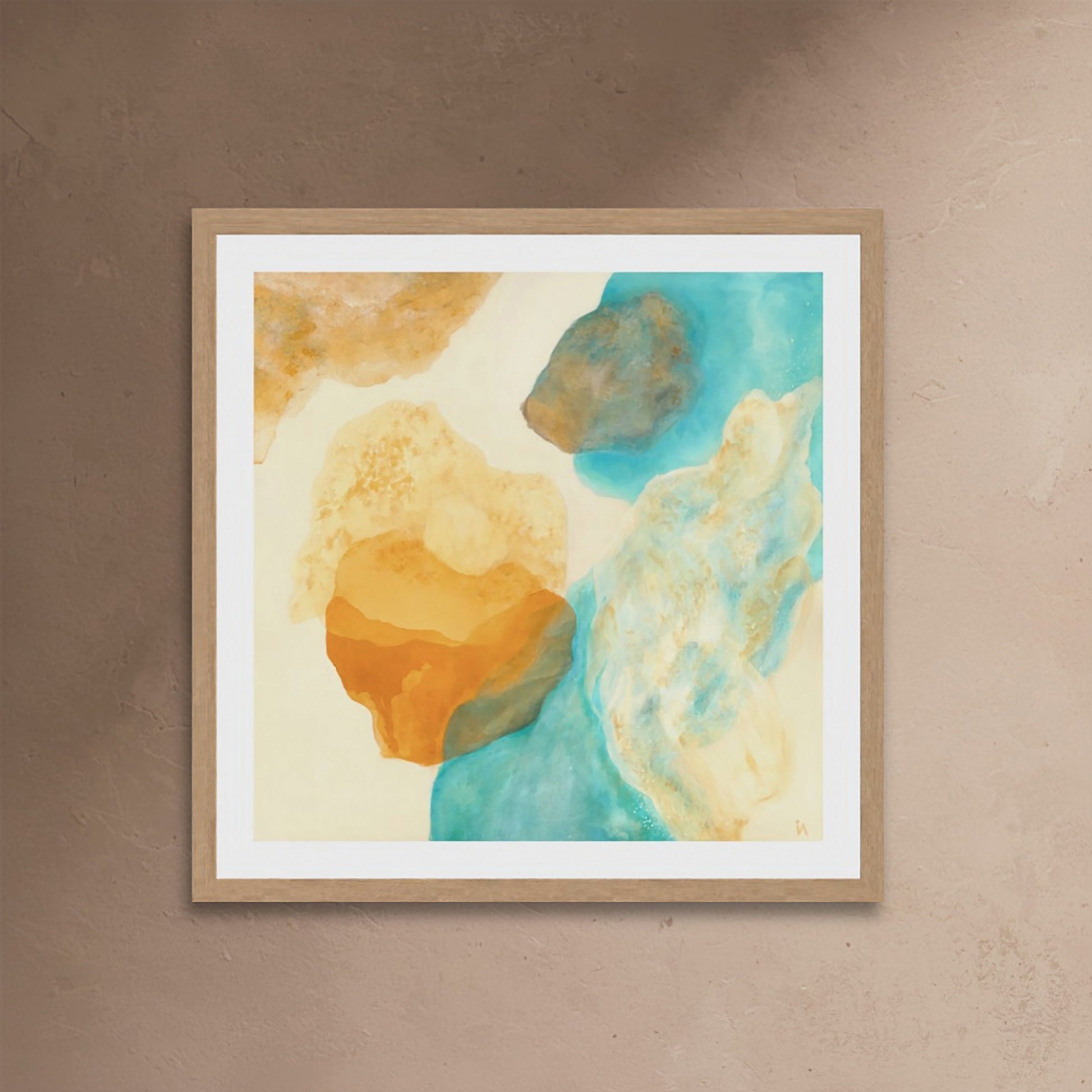Nature inspired abstract art print on paper in a classic frame by Ingeborg Andersson