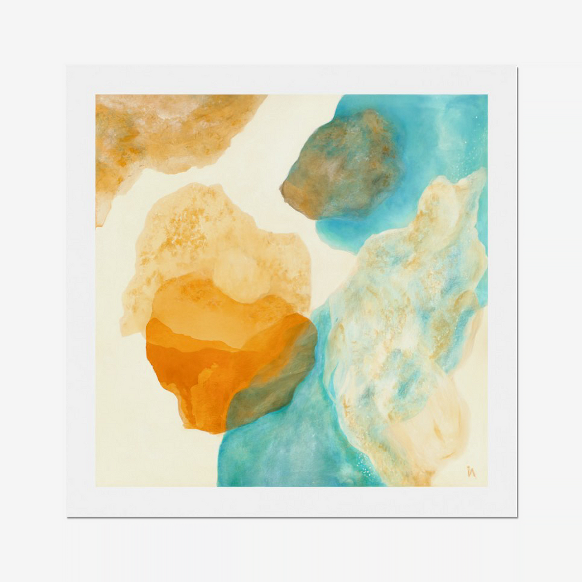 Magic Bird, nature inspired abstract art print on paper, unframed. Ingeborg Andersson Art