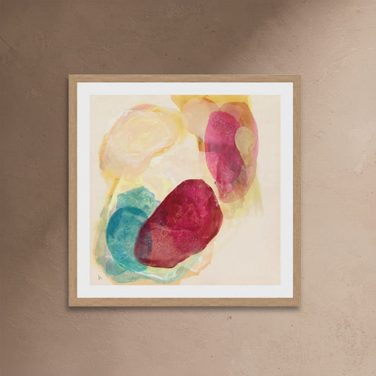 Minerals, earthy abstract art print on paper in a classic frame by Ingeborg Andersson