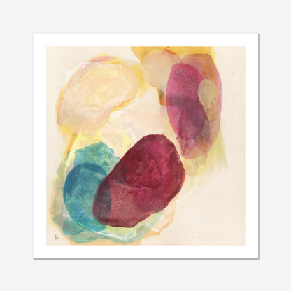 Minerals, earthy abstract art print on paper, unframed. Ingeborg Andersson Art