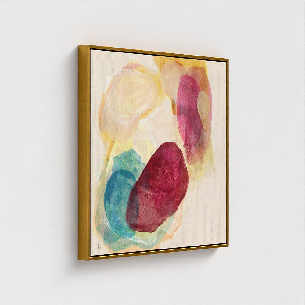 Minerals, earthy abstract art print on canvas, framed.  Ingeborg Andersson Art