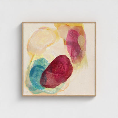 Minerals, earthy abstract art print in a natural frame.  Ingeborg Andersson Art