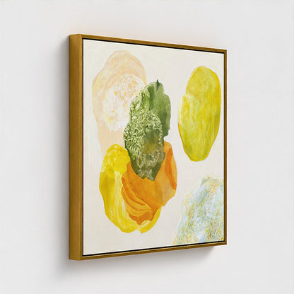 Spring, joyful abstract art print in on canvas, from the side. Ingeborg Andersson Art
