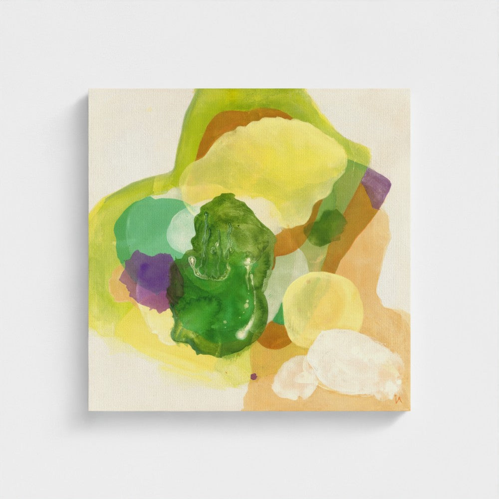 The Frog, organic abstract art print on canvas unframed, close-up. Ingeborg Andersson Art