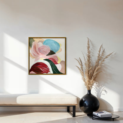 There is so much to tell, textured abstract art print in gold frame. Ingeborg Andersson Art