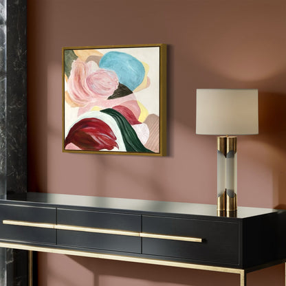 There is so much to tell, textured abstract art print in a modern hall way. Ingeborg Andersson Art