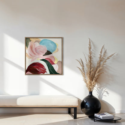 There is so much to tell, textured abstract art print in natural frame. Ingeborg Andersson Art