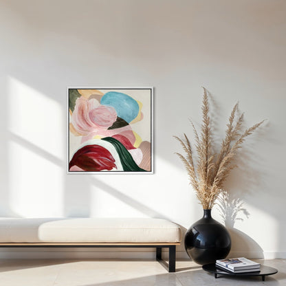 There is so much to tell, textured abstract art print in white frame. Ingeborg Andersson Art