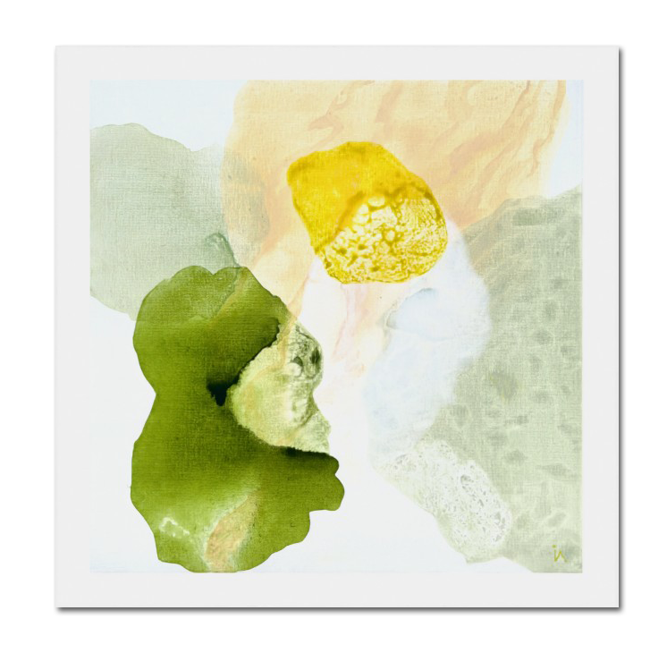 Yellow Diamond, modern abstract wall decor print on paper, unframed. Ingeborg Andersson Art
