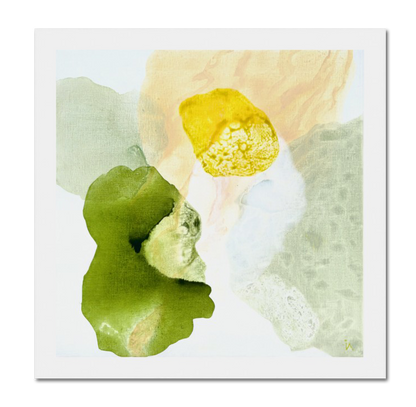 Yellow Diamond, modern abstract wall decor print on paper, unframed. Ingeborg Andersson Art