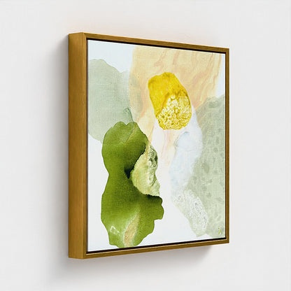 Yellow Diamond, modern abstract wall decor print close-up from the side. Ingeborg Andersson Art